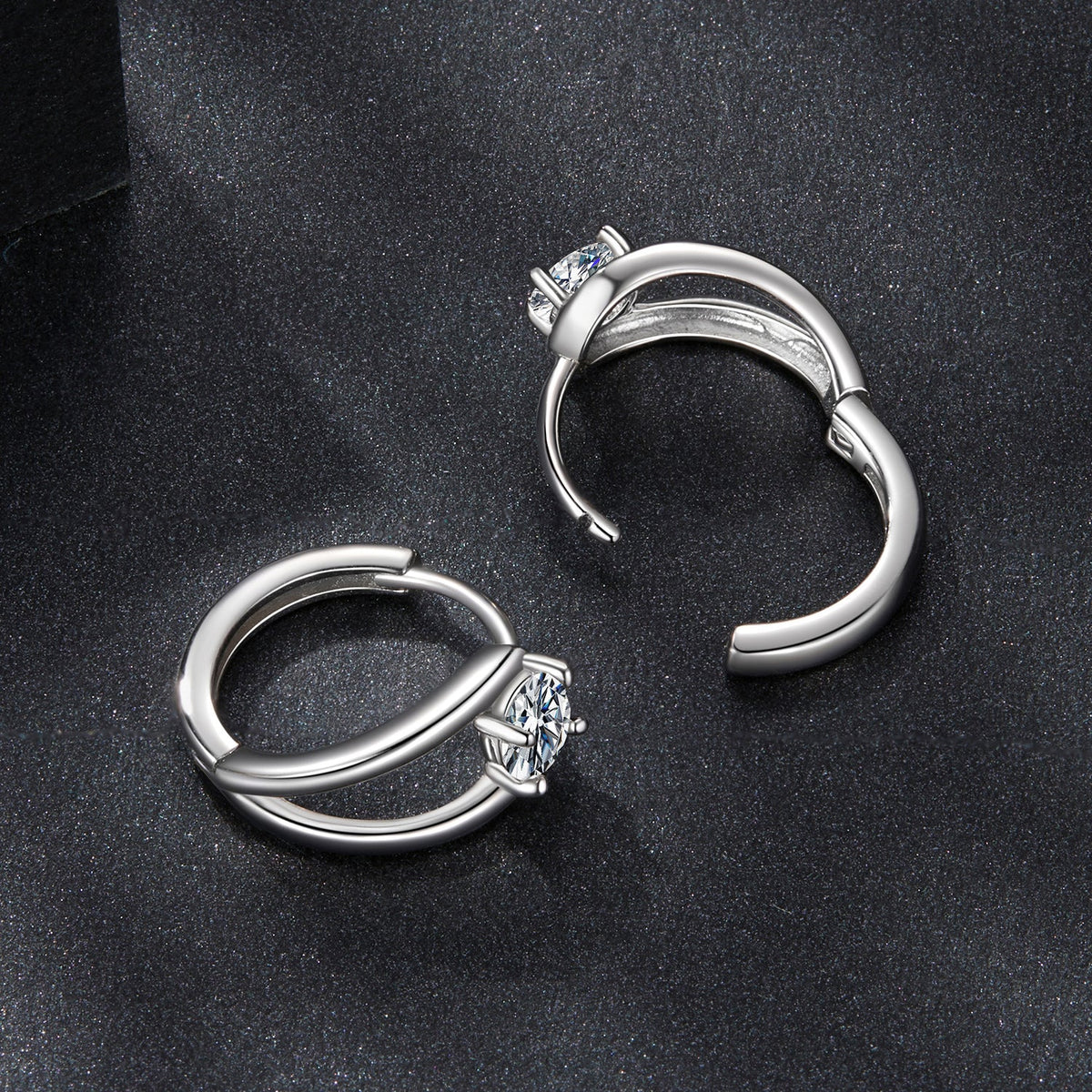 925 Sterling Silver 0.40 Carat Moissanite Earrings for Women