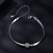 925 Sterling Silver 5.0mm Moissanite Bracelet with White Gold Plating for Women