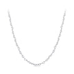 925 Sterling Silver Necklace with Platinum Plating, 395+55mm Length, 3.0mm Width for Women
