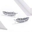 925 Sterling Silver Earrings - Oxidized Silver - 2.4cm x 0.7cm - Women