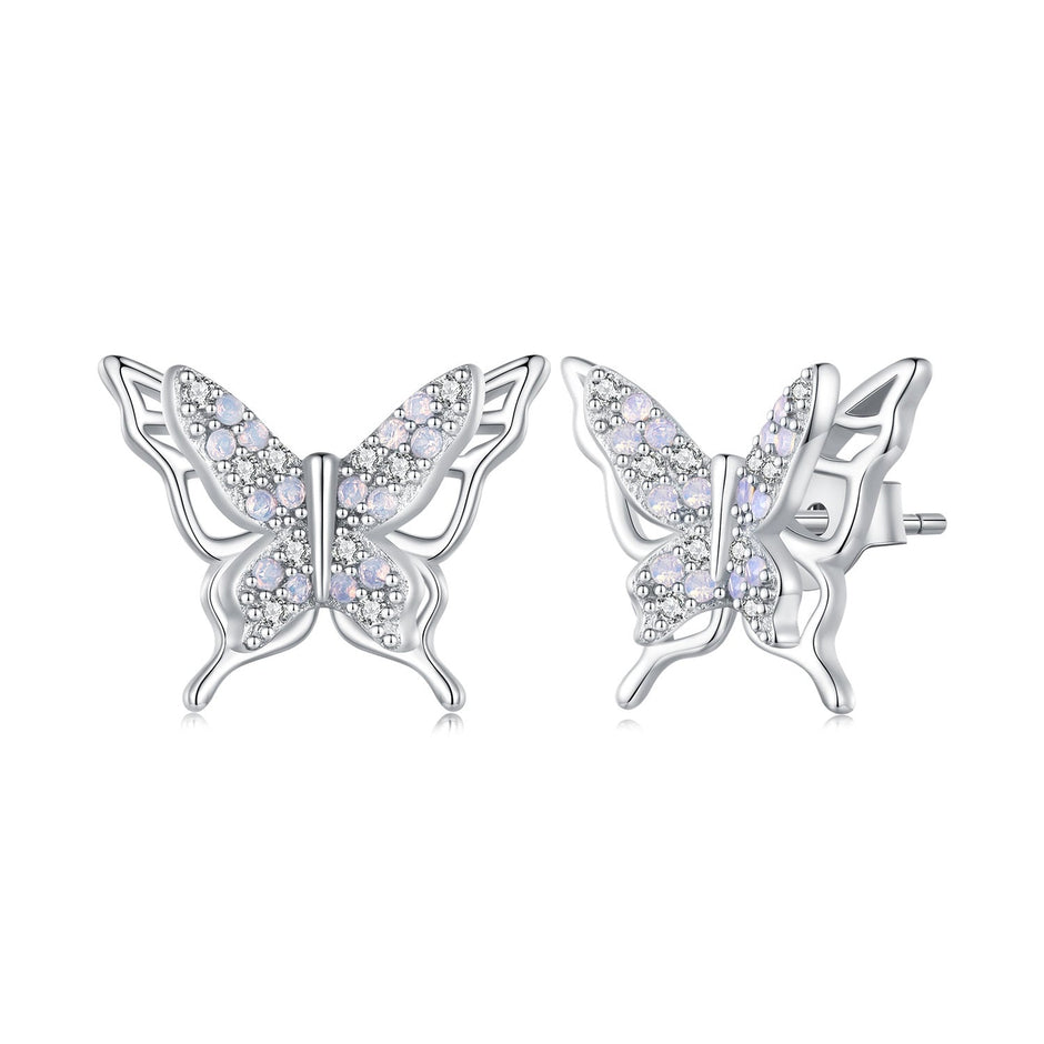 925 Sterling Silver Opal Nanometer Stone Earrings for Women