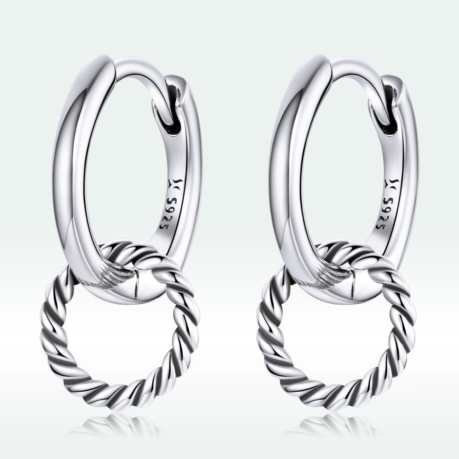 925 Sterling Silver & Oxidized Silver Earrings for Women