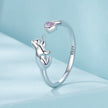 925 Sterling Silver Pavé Setting CZ White Gold Plated Ring for Women