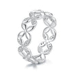 925 Sterling Silver White Gold Plated 0.6cm Ring Size 6 for Women