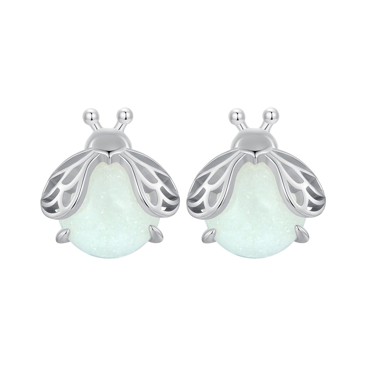 925 Sterling Silver Luminous Stone Earrings