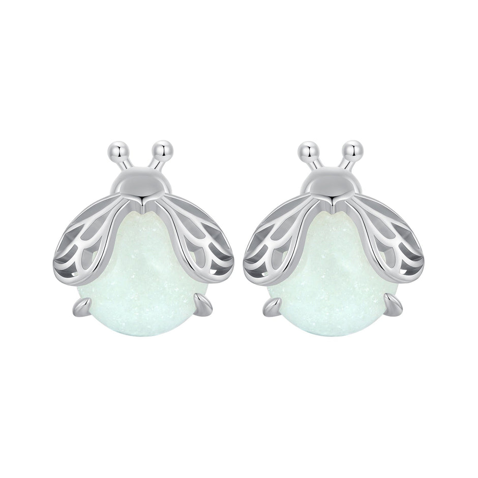 925 Sterling Silver Luminous Stone Earrings