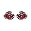 925 Sterling Silver Enamel Plated White Gold Earrings 0.7*1cm for Women