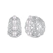 925 Sterling Silver Hoop Earrings with Synthetic Pearl and CZ, 1.1cm for Women