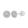 925 Sterling Silver White Gold Plated Moissanite Earrings Size 10mm for Women