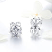 925 Sterling Silver Plated Platinum 0.6cm CZ Earrings