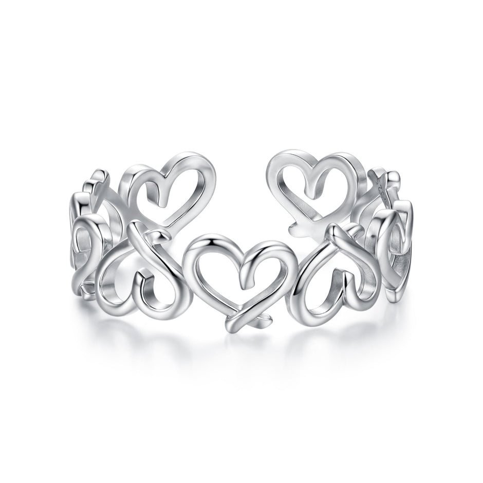 925 Sterling Silver and White Gold Plated Ring for Women