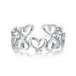 925 Sterling Silver and White Gold Plated Ring for Women