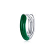 925 Sterling Silver Enamel Earrings 0.7cm for Women