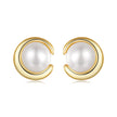 925 Sterling Silver Freshwater Pearl Gold Plated Earrings