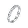 925 Sterling Silver S925 Pavé Setting CZ Ring for Women, Size 6.0, Width 2.6mm