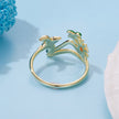 925 Sterling Silver Enamel Gold-Plated Ring for Women