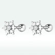925 Sterling Silver Earrings with Pavé Setting and Oxidized Finish