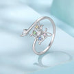 925 Sterling Silver White Gold Plated CZ Pavé Size E Ring for Women