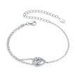 925 Sterling Silver Moissanite Bracelet with Pavé Setting 15+6cm for Women