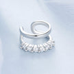 925 Sterling Silver Earrings with Pavé Setting CZ in Platinum