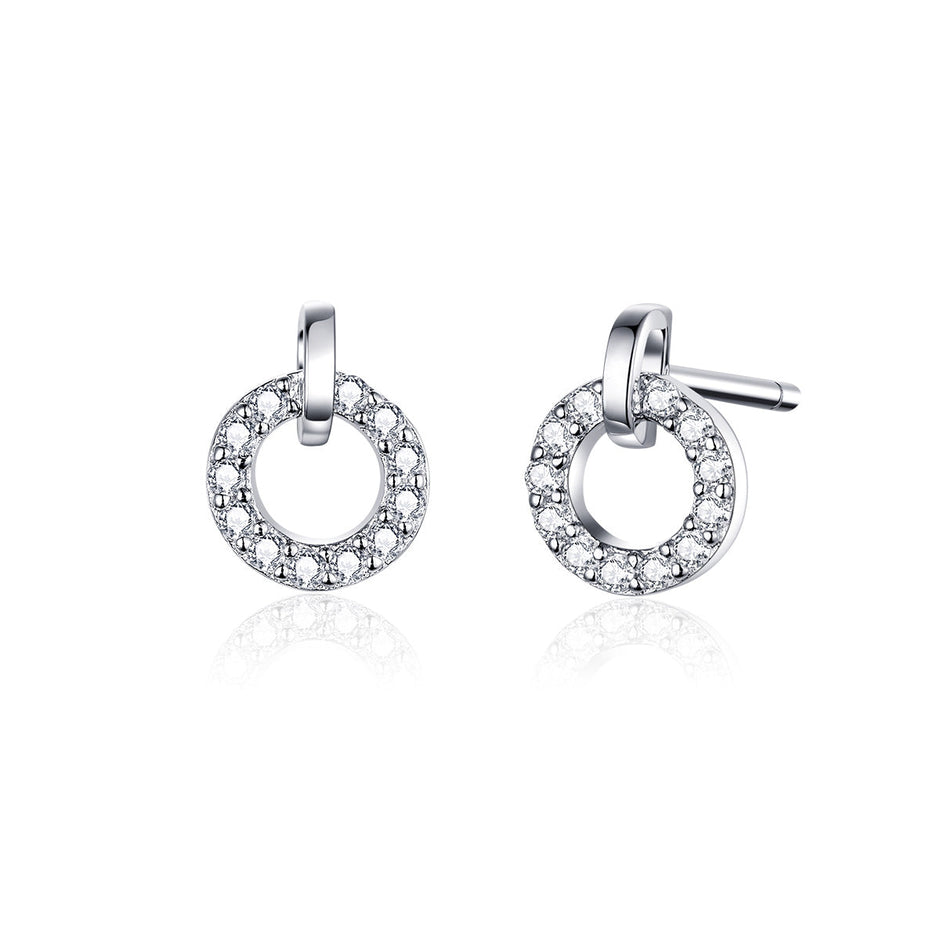 925 Sterling Silver Pavé Setting CZ Earrings