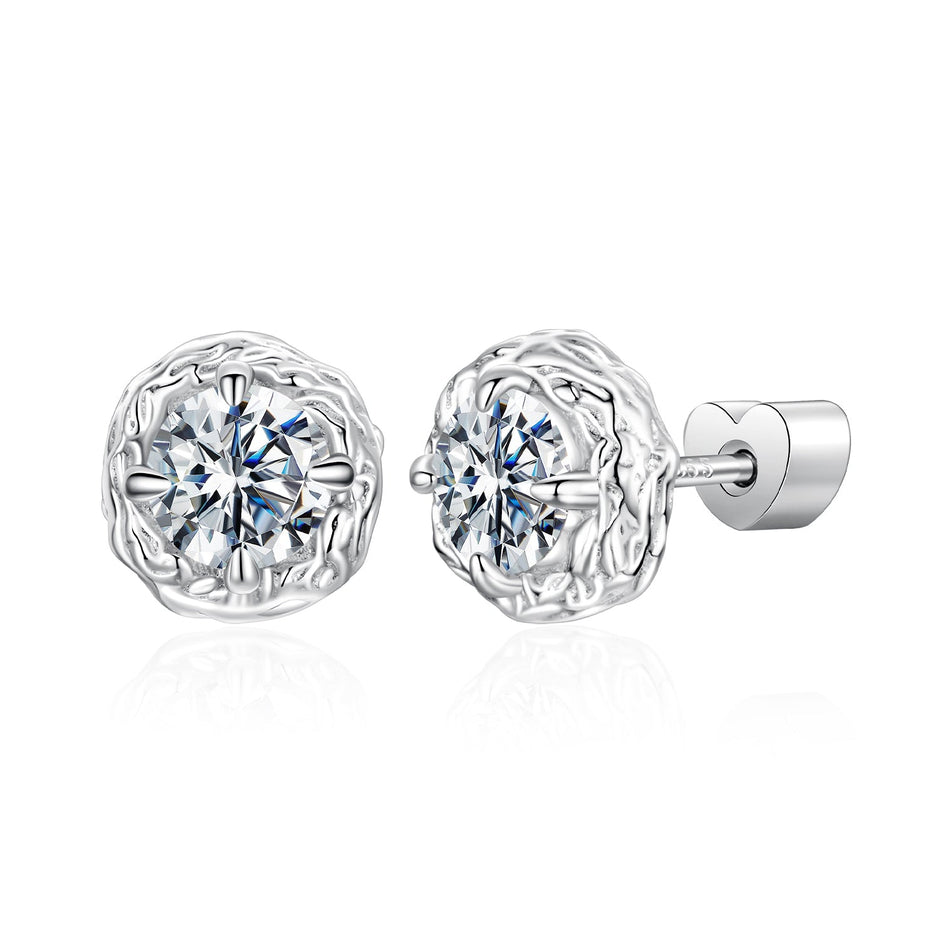 925 Sterling Silver 0.5 Carat Moissanite Earring for Women