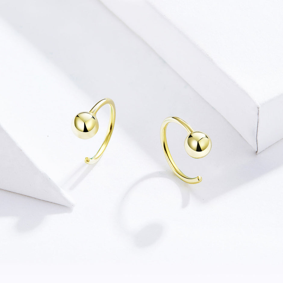 925 Sterling Silver Earrings with Plated Platinum, 1cm Diameter for Women