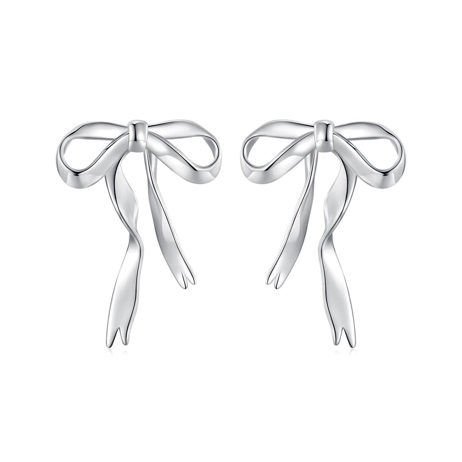 925 Sterling Silver Earrings with White Gold Plating - 1.8x1.3cm for Women