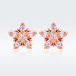 925 Sterling Silver Rose Gold Plated Pavé Setting CZ Earrings