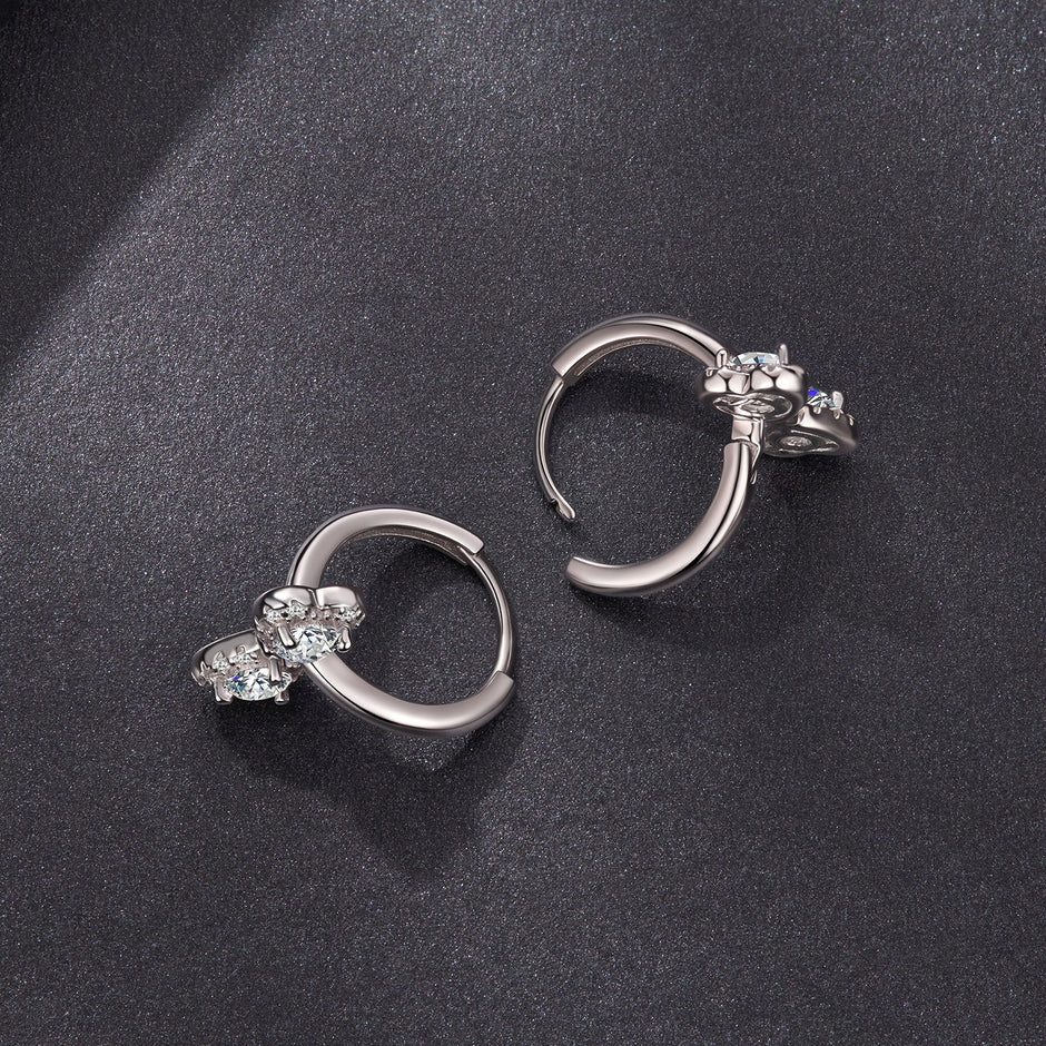 925 Sterling Silver Moissanite 0.20 Carat Earrings Plated White Gold for Women