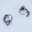 925 Sterling Silver Enamel Black Gold Earrings for Women