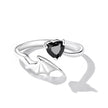 925 Sterling Silver Oxidized Pavé Setting CZ Ring