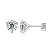 925 Sterling Silver Moissanite Earring 0.7cm White Gold Plated for Women