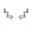 925 Sterling Silver Earrings with Pavé Setting CZ, 0.5x1.2 cm for Women