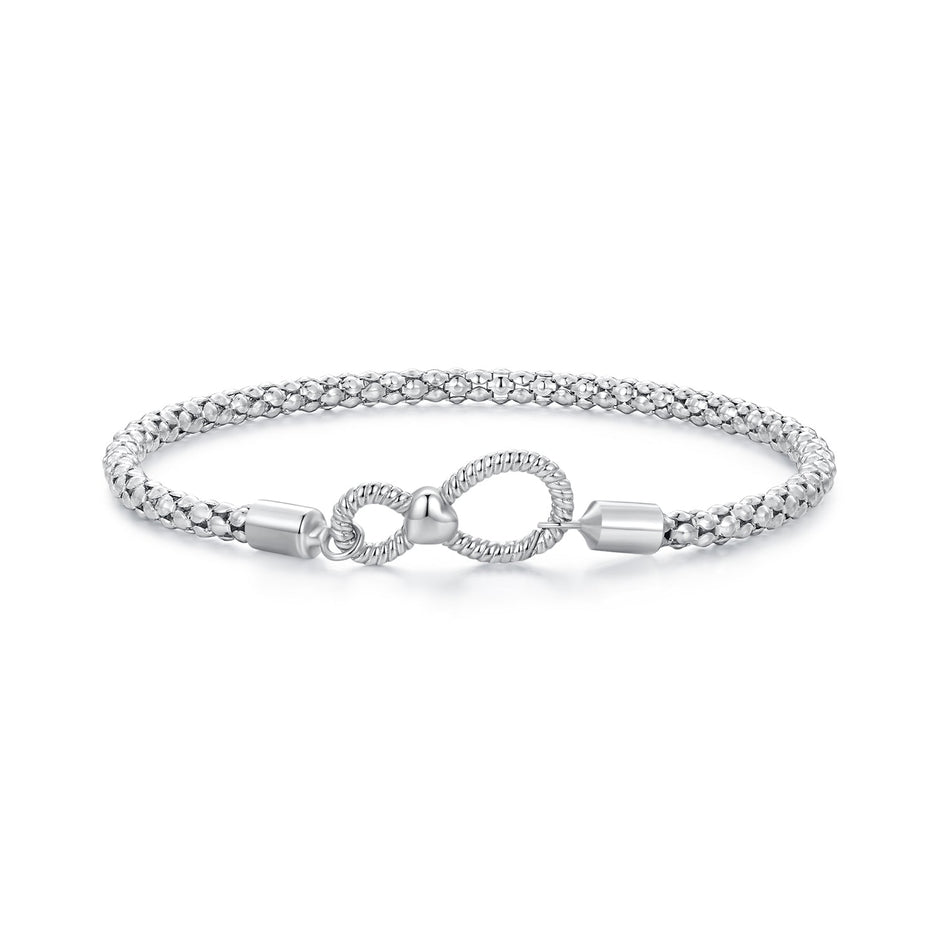 925 Sterling Silver Infinity Love Bracelet for Women - Size 17.0