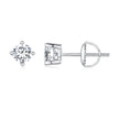 925 Sterling Silver Earrings with Moissanite in Style S, 0.5cm for Women
