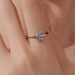 925 Sterling Silver Luminous Stone 0.80cm Moon Ring for Women
