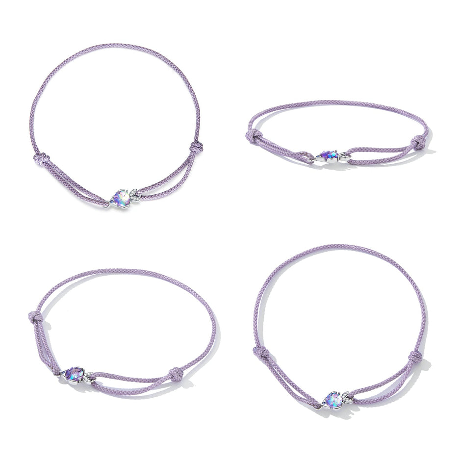 925 Sterling Silver Adjustable 24cm CZ Resin Bracelet for Women
