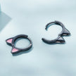 925 Sterling Silver Enamel Black Gold Plated Earrings for Women