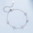 925 Sterling Silver Bracelet with White Gold Plating and CZ Paving for Women