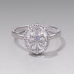 925 Sterling Silver Ring with Transparent Glass & Nano Opal, Width 0.18cm, Style E, for Women