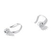 925 Sterling Silver Earrings with Pavé Setting and Platinum Plating