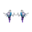 925 Sterling Silver Enamel Process Pavé Setting CZ Earrings