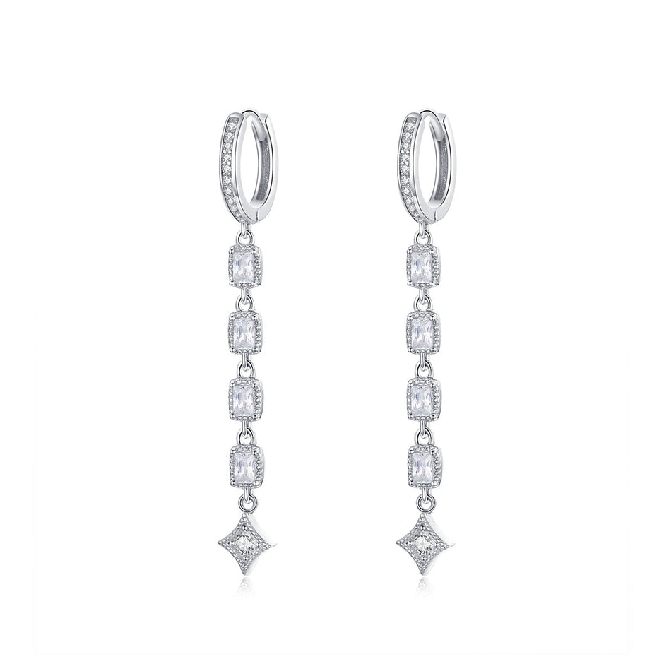 925 Sterling Silver Earrings with Pavé Set CZ
