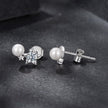 925 Sterling Silver 0.20 Carat Moissanite Earrings with Synthetic Pearl for Women