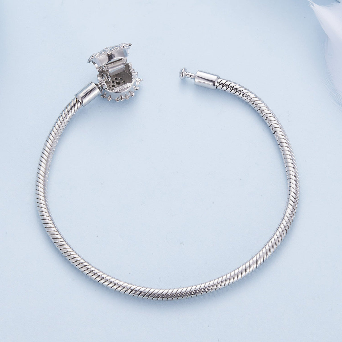 925 Sterling Silver Pavé Setting CZ Bracelet for Women - 17.0 Size, 170mm Length, 3mm Chain Thickness