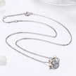 925 Sterling Silver Necklace, Length 38-45cm, Pendant 1.2*1cm, for Women