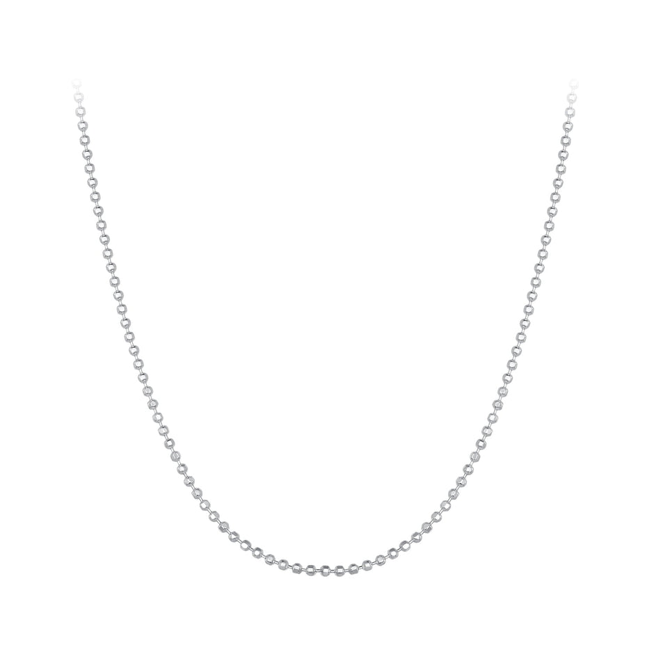 925 Sterling Silver Plated Platinum Necklace 400+50mm for Women