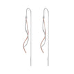 925 Sterling Silver Earrings 56*10mm Plated Platinum Rose Gold for Women
