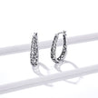 925 Sterling Silver Earrings 2.3*0.4cm Oxidized Silver for Women